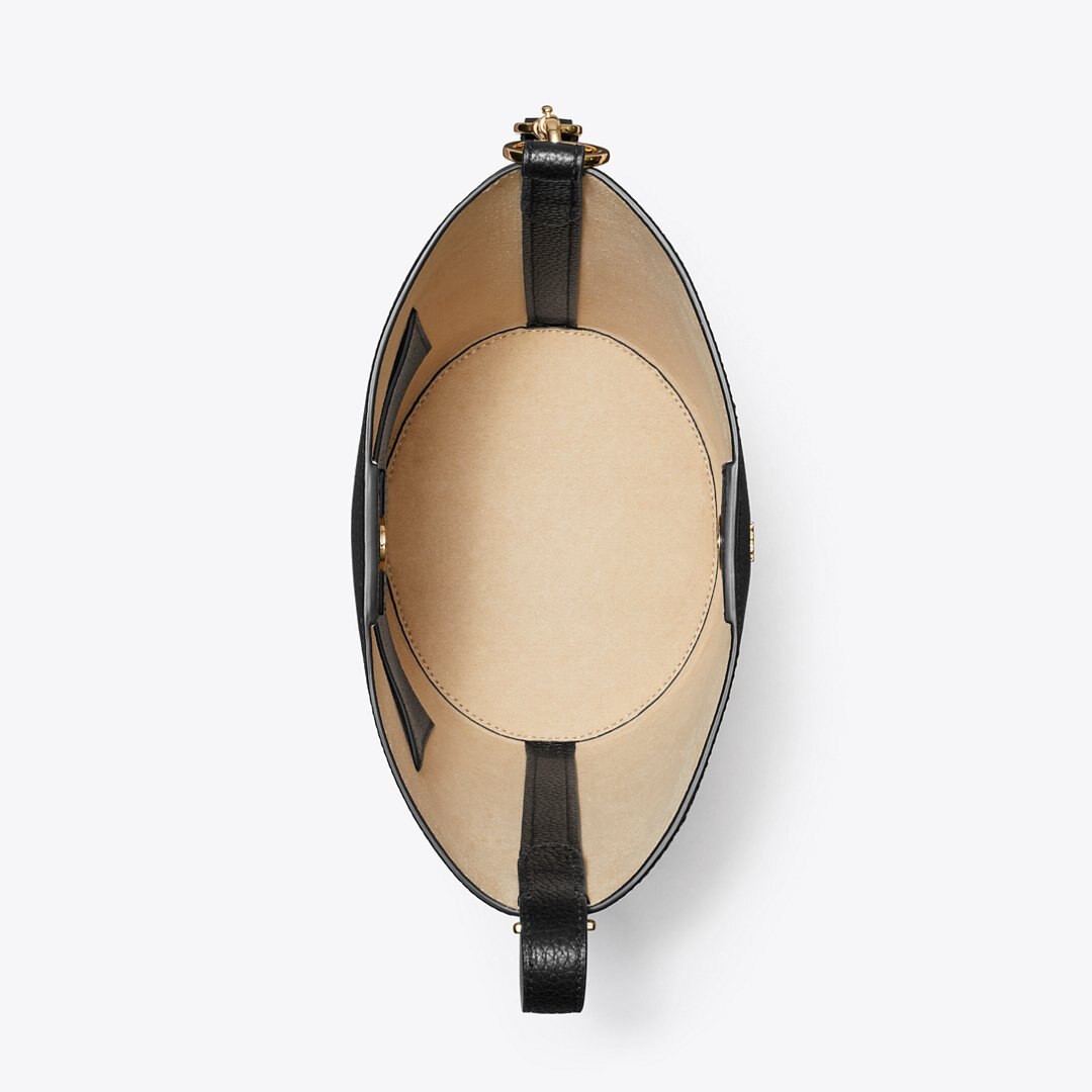 Tory Burch Leather Bucket Bag Black