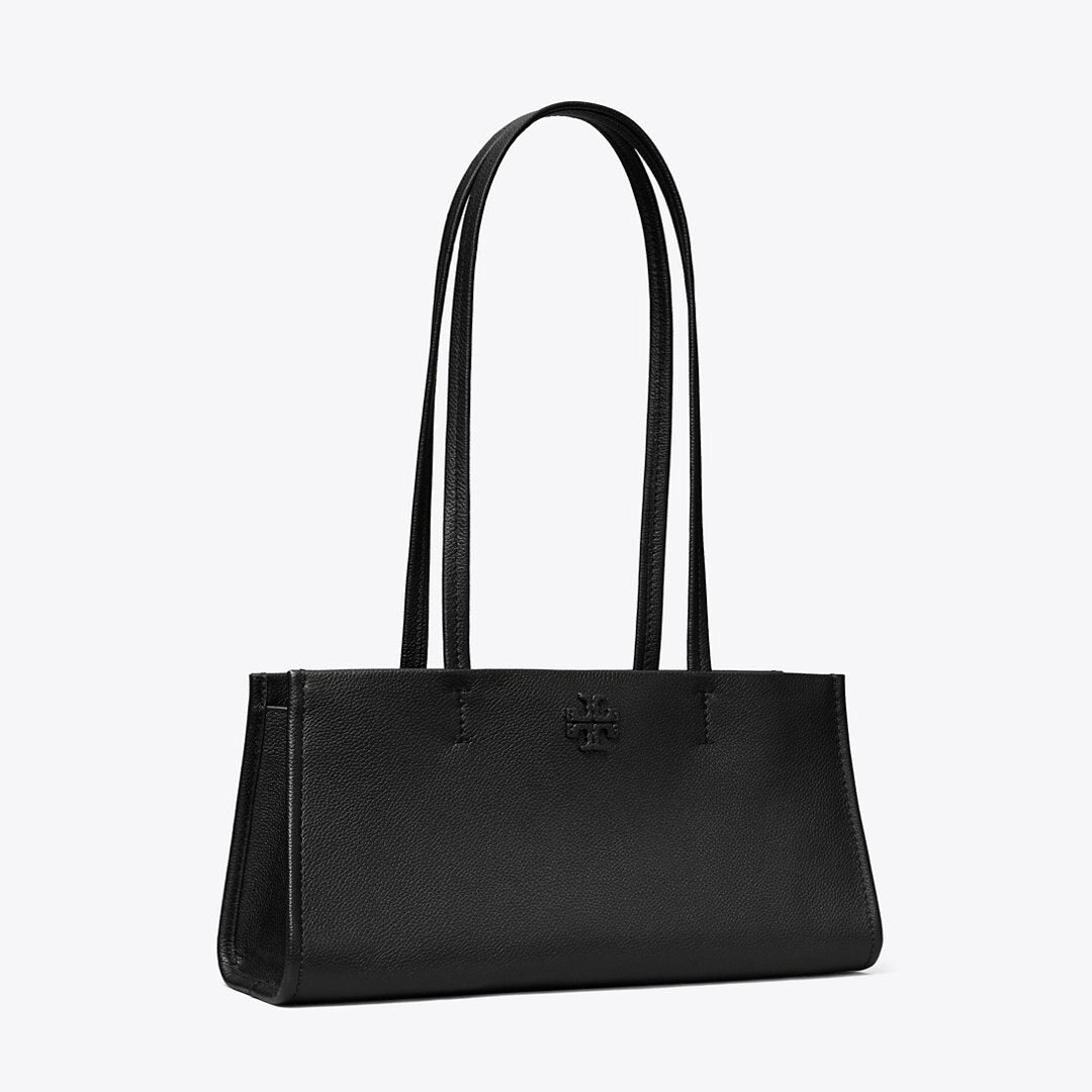 Tory Burch Leather East West Satchel BLACK