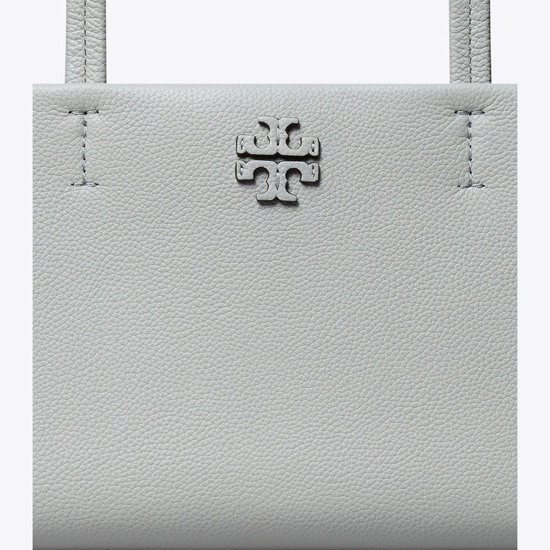 Tory Burch Leather East West Satchel Misty Cloud
