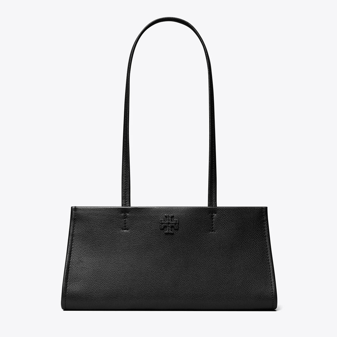 Tory Burch Leather East West Satchel BLACK