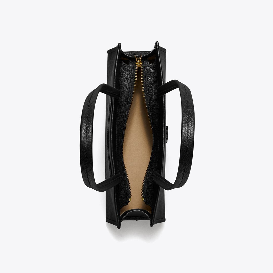 Tory Burch Leather East West Satchel BLACK