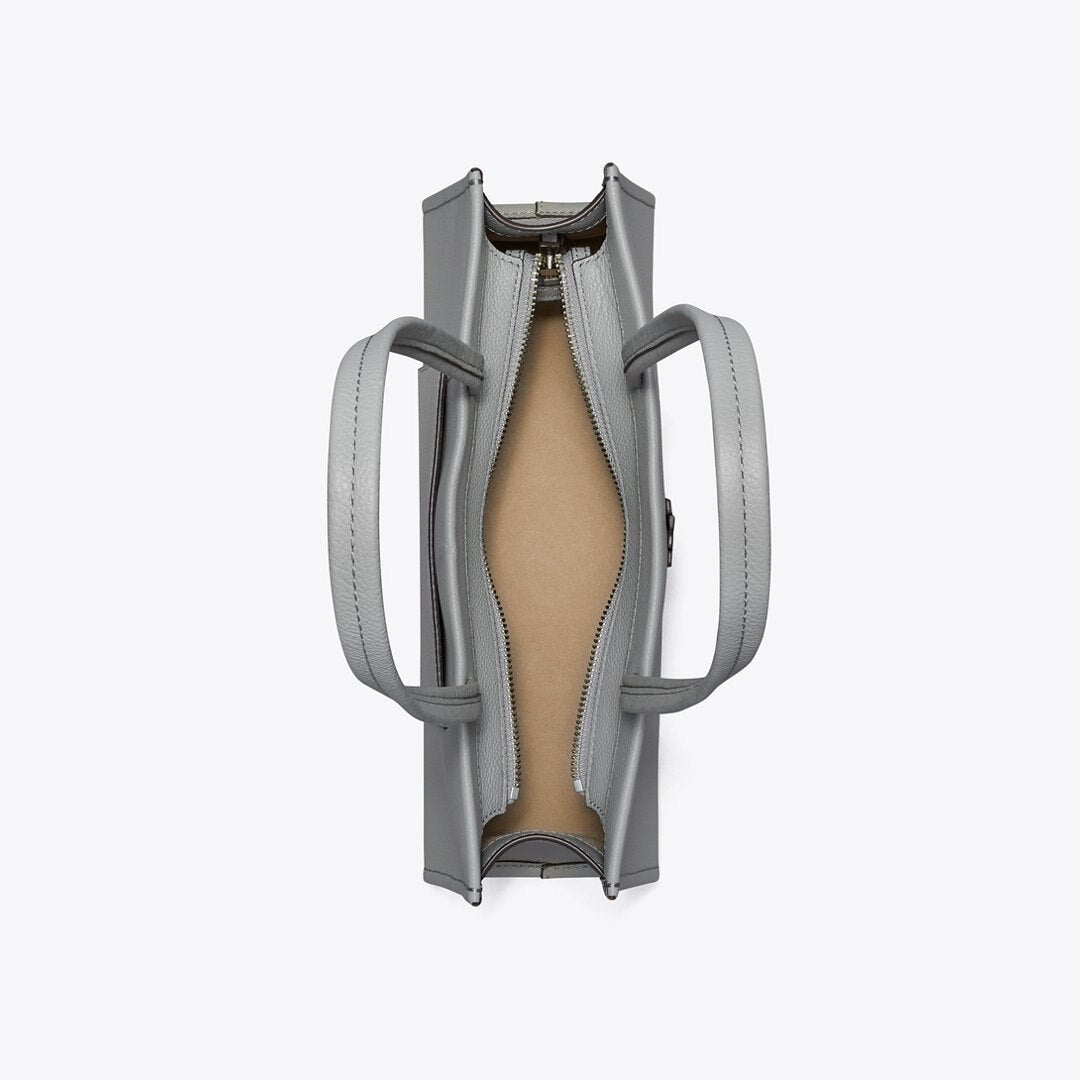 Tory Burch Leather East West Satchel Misty Cloud