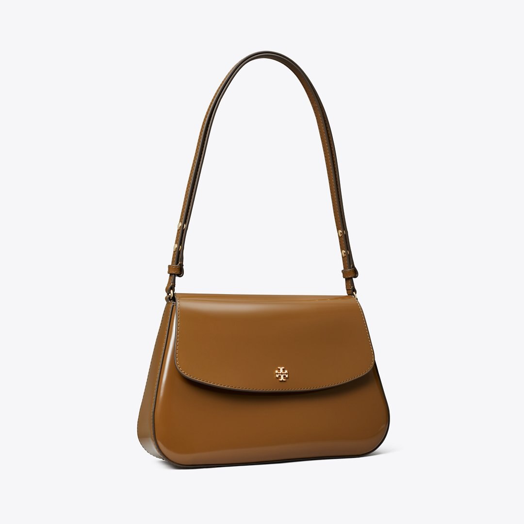 Tory Burch Leather Shoulder Bag Rich Walnut