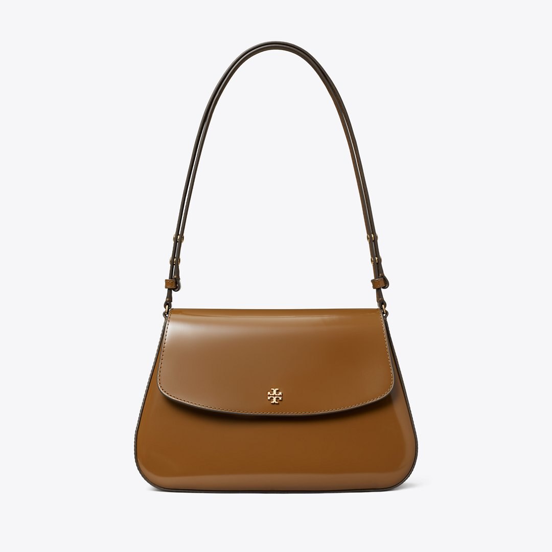 Tory Burch Leather Shoulder Bag Rich Walnut