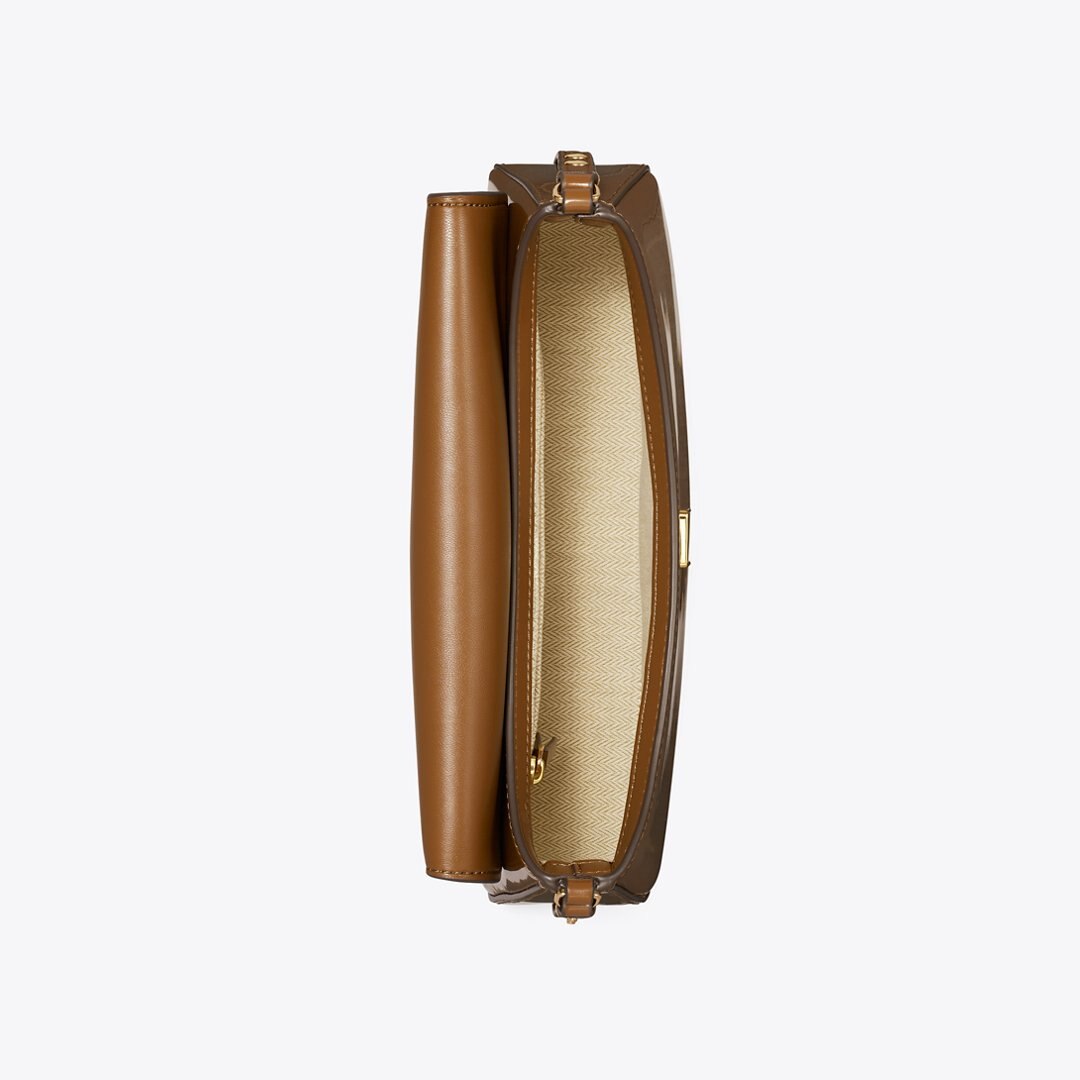 Tory Burch Leather Shoulder Bag Rich Walnut