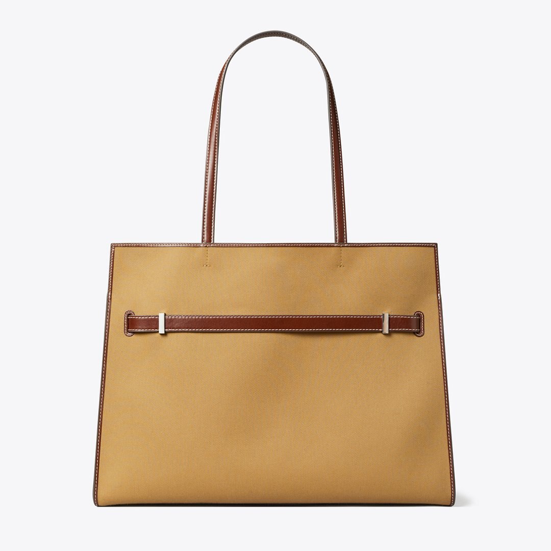 Tory Burch Lee Radziwill Canvas Tote Khaki