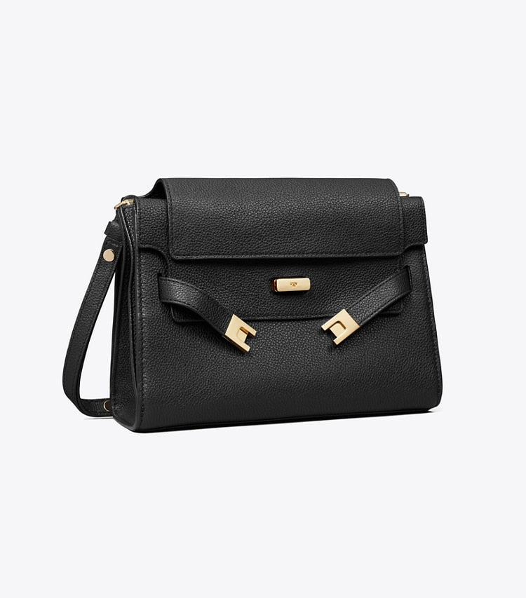 Lee Radziwill Pebbled Shoulder Bag Black Black