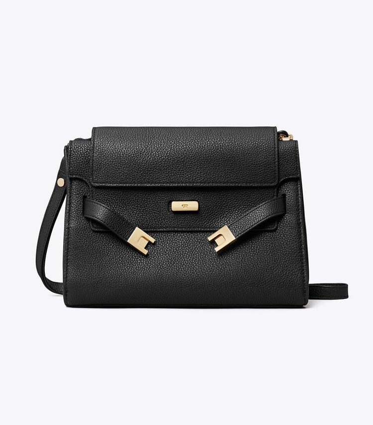 Lee Radziwill Pebbled Shoulder Bag Black Black
