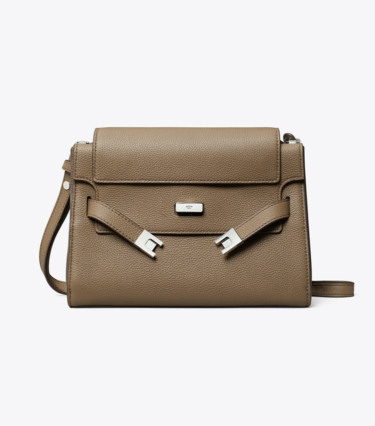 Lee Radziwill Pebbled Shoulder Bag Wild Mushroom Wild Mushroom