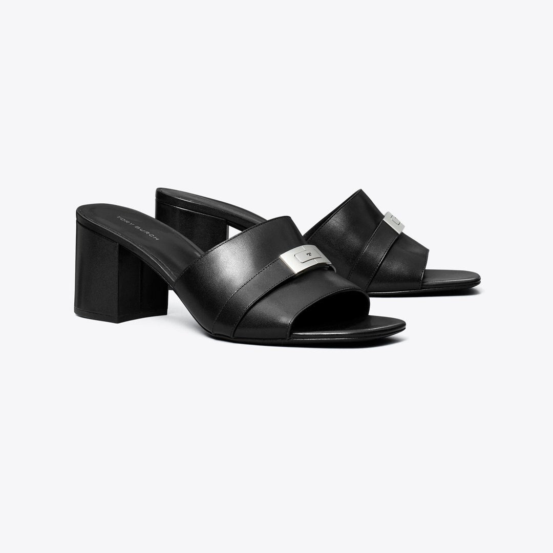 Tory Burch LeeLee Heeled Mule PERFECT BLACK