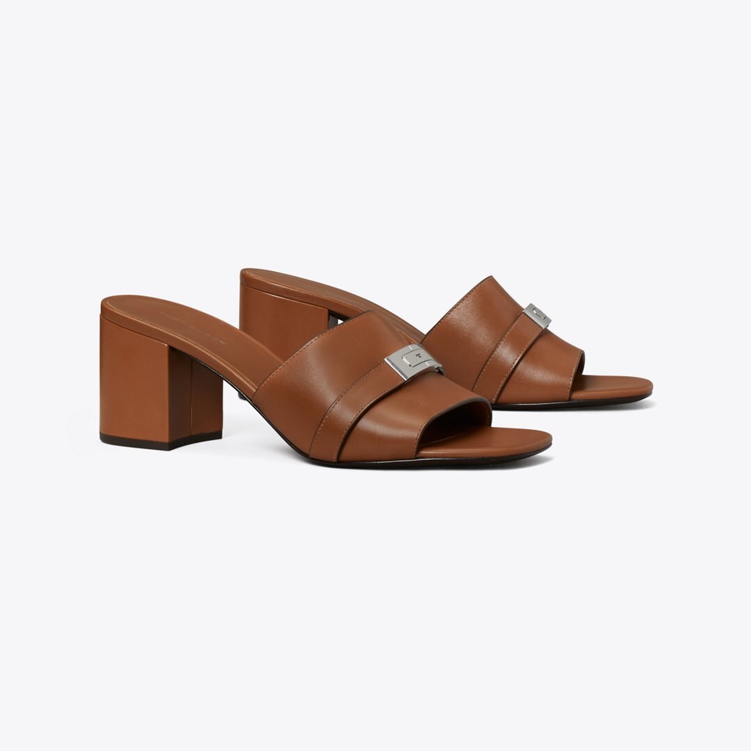 Tory Burch LeeLee Heeled Mule AGED TAN