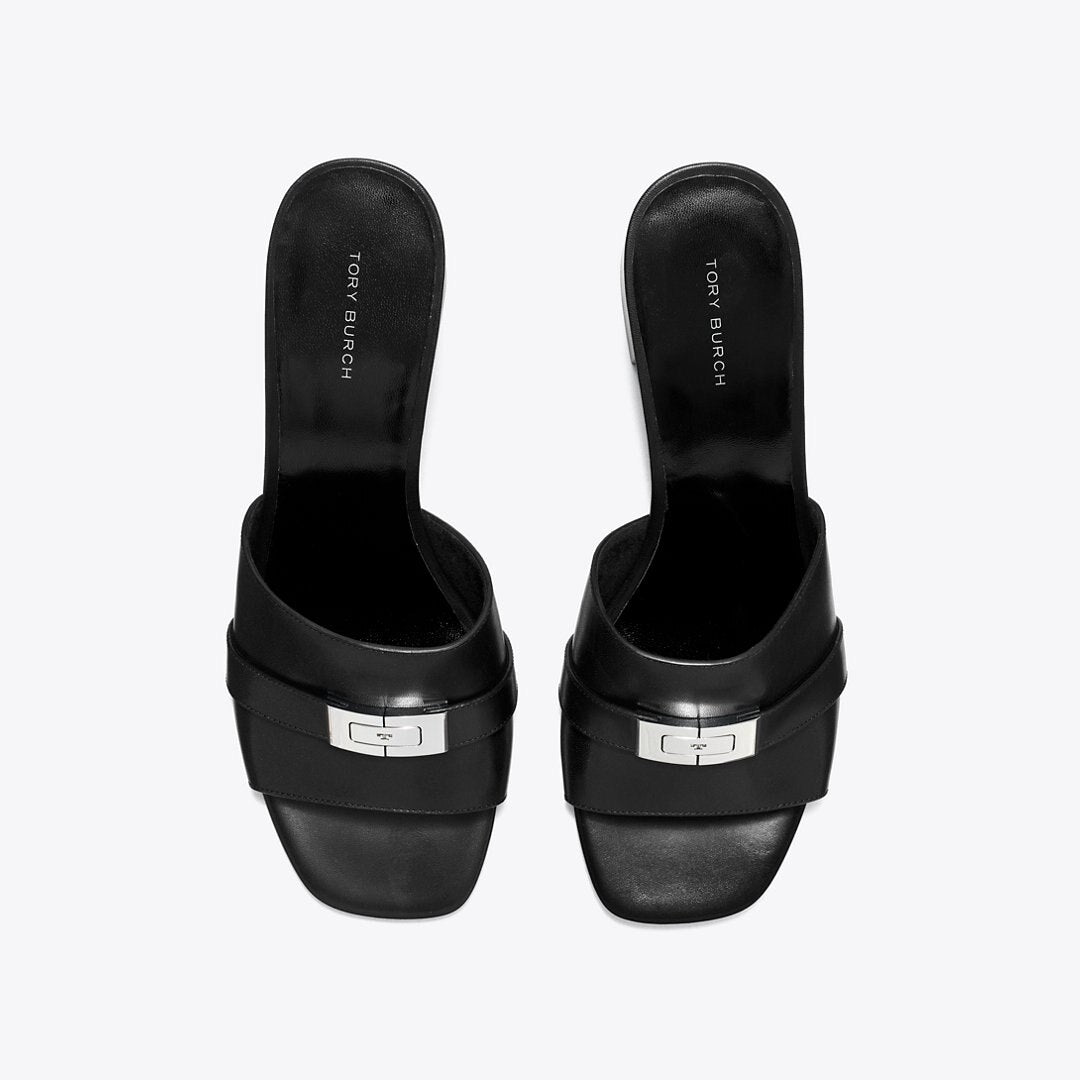 Tory Burch LeeLee Heeled Mule PERFECT BLACK