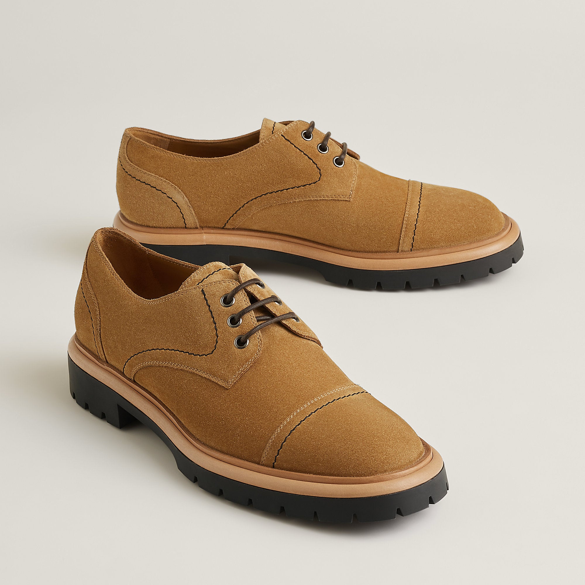 Hermes Lewis Derby Shoe Brun Fum