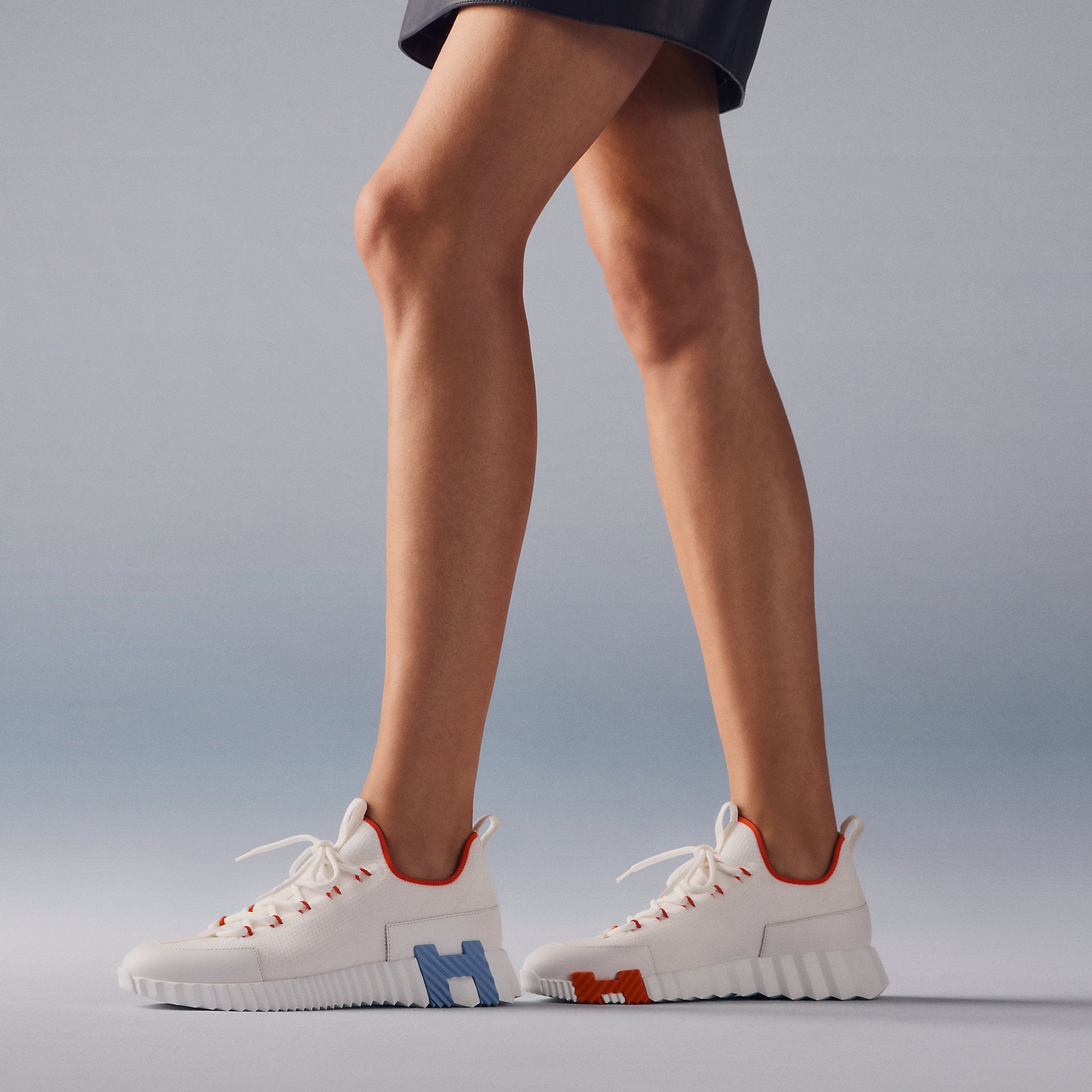 Hermes Lift Slip On Sneaker Blanc