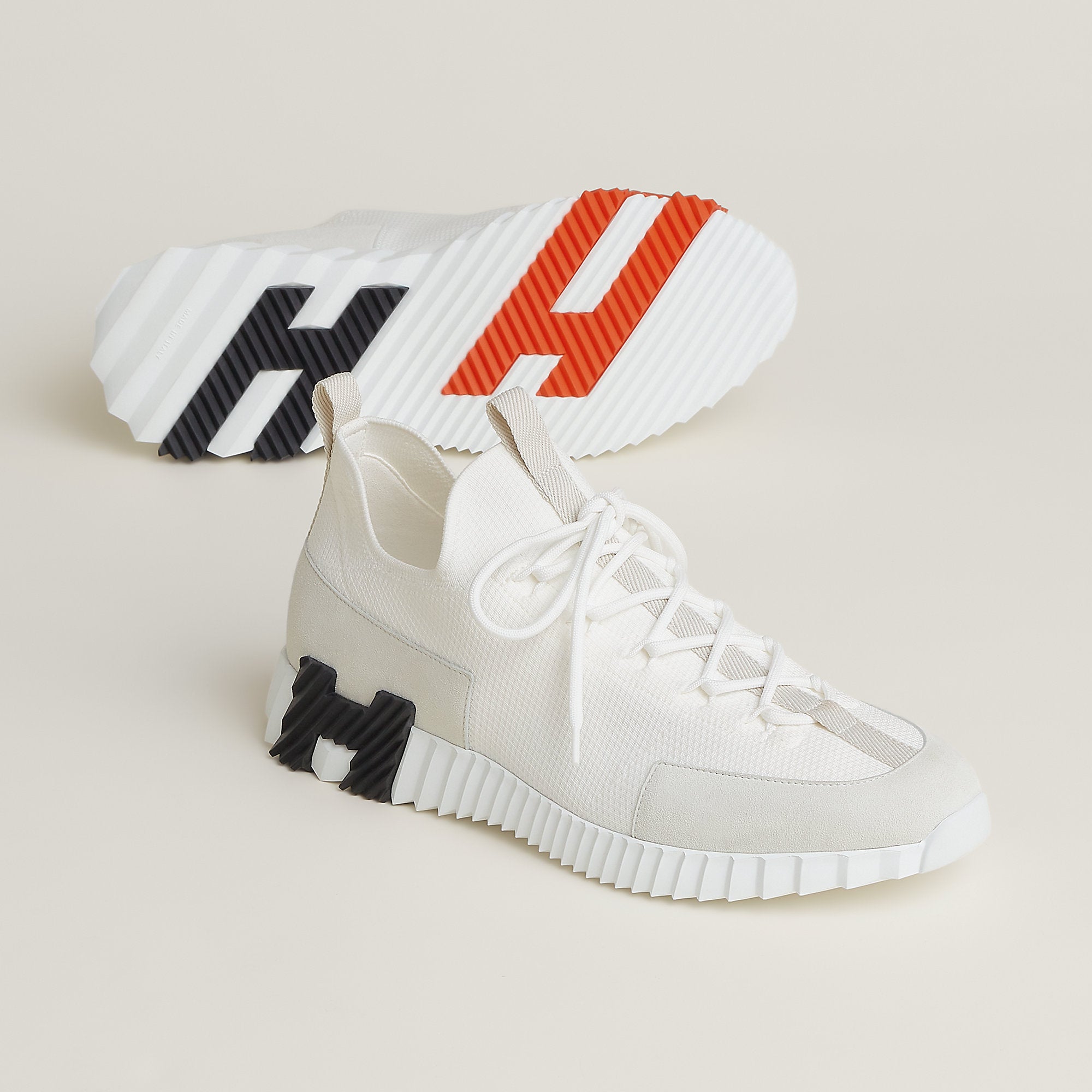 Hermes Lift Slip On Sneaker Blanc