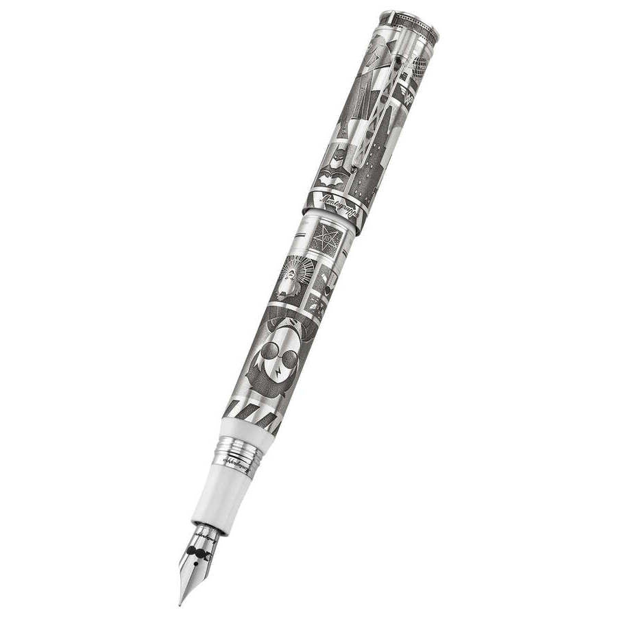 Limited Edition Montegrappa Warner Bros. 100Th Anniversary Extra Fine Nib Silver/White Fountain Pen Iswbn1Se