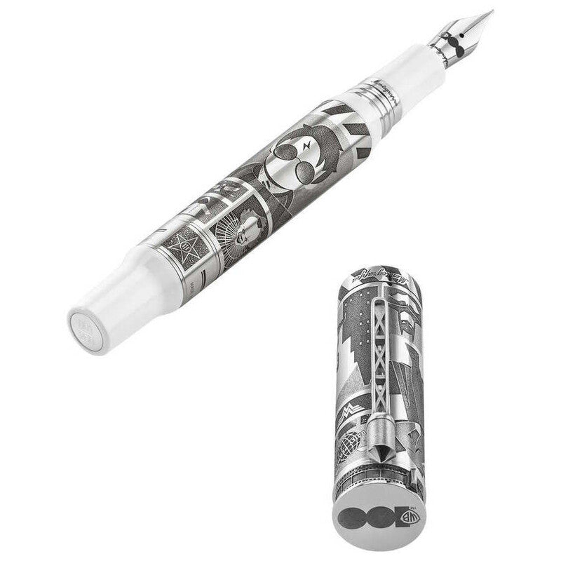 Limited Edition Montegrappa Warner Bros. 100Th Anniversary Extra Fine Nib Silver/White Fountain Pen Iswbn1Se