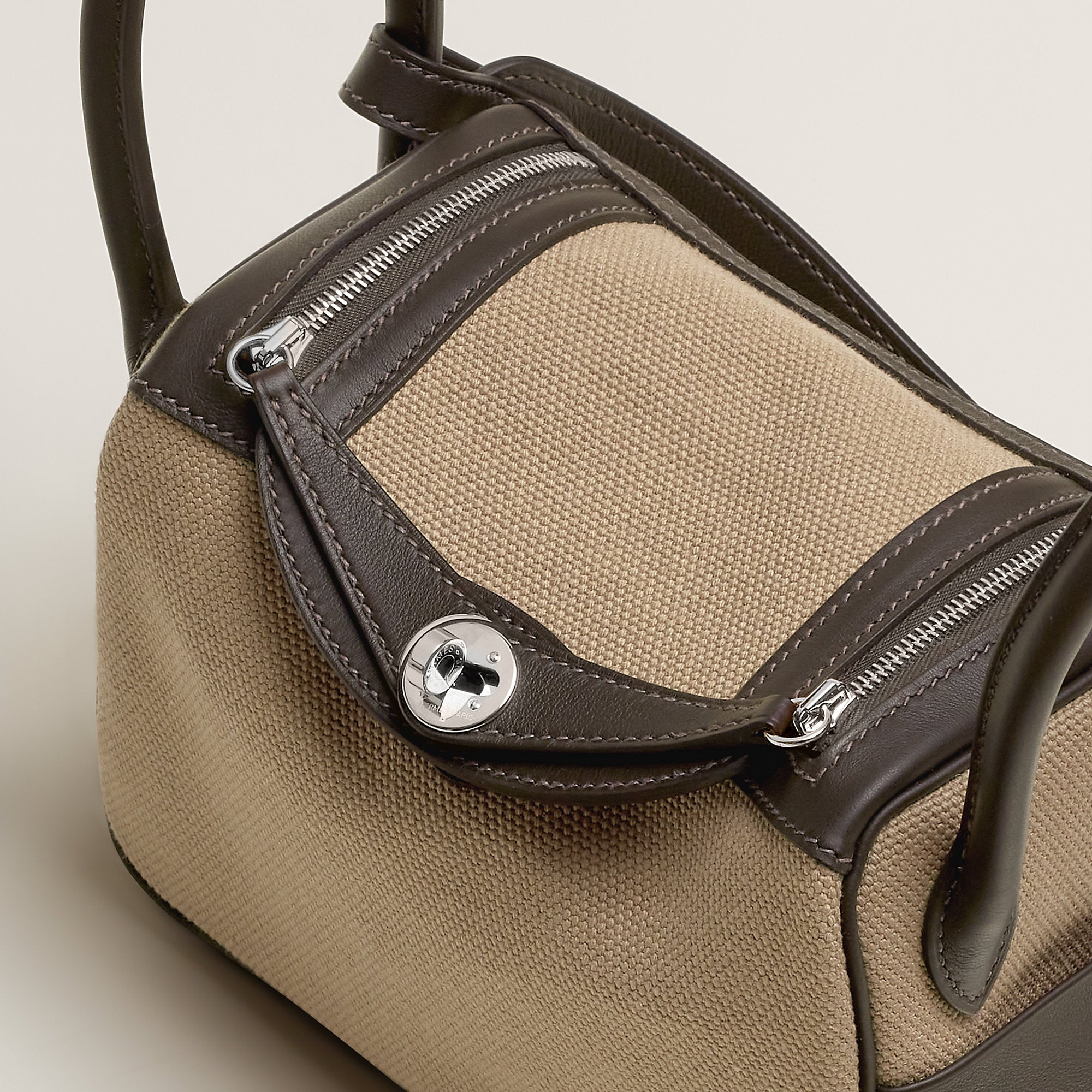 Hermes Lindy Ii Mini Bag Toile & Cuir Mousse