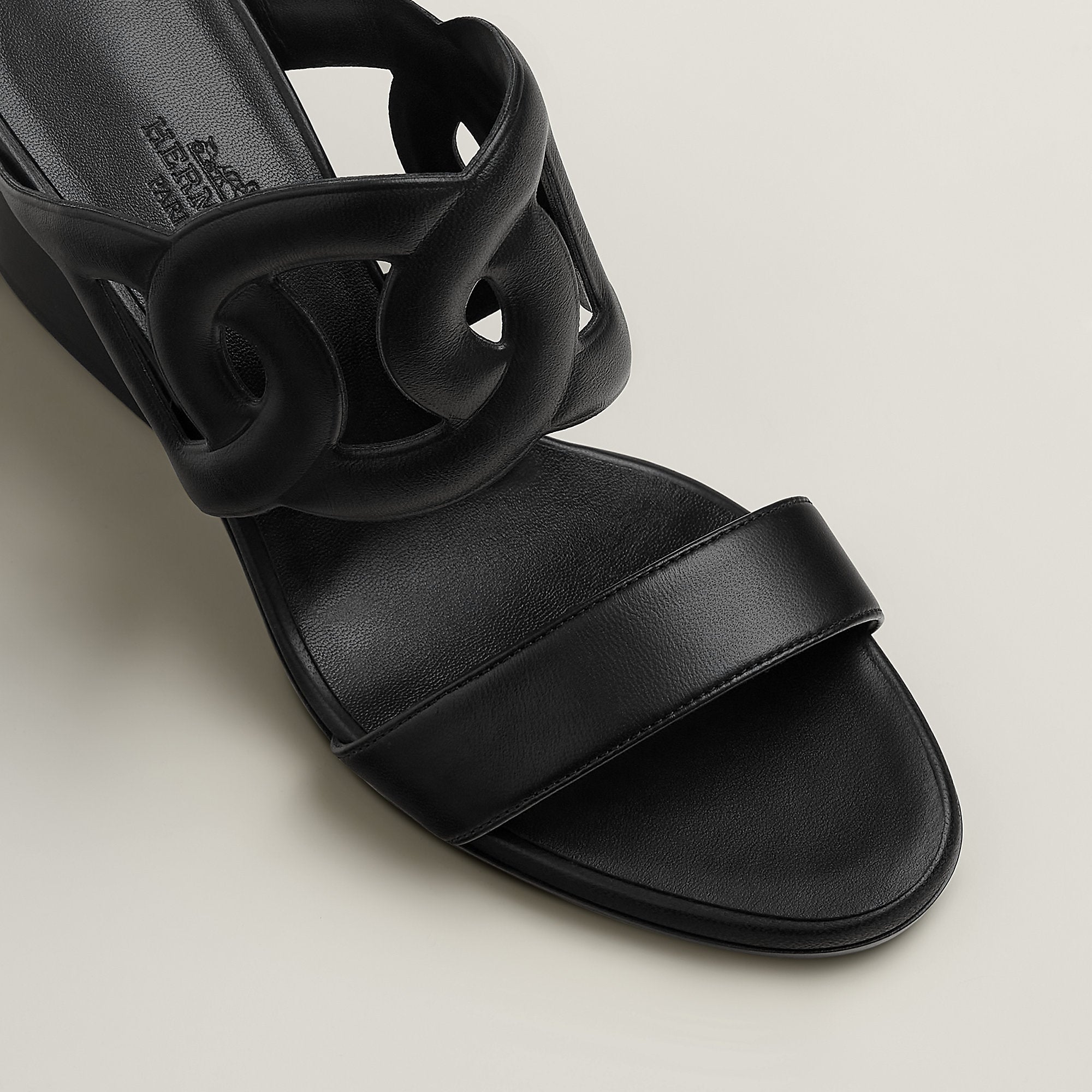 Hermes Lipari 70 Sandal Noir
