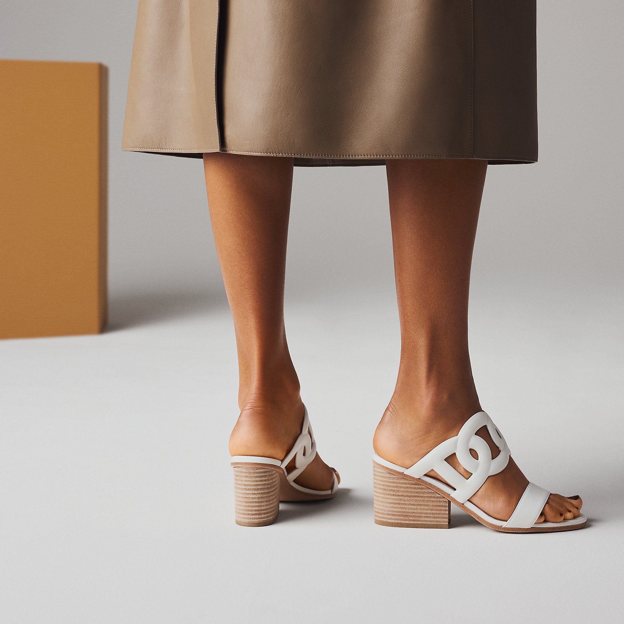 Hermes Lipari 70 Sandal Blanc