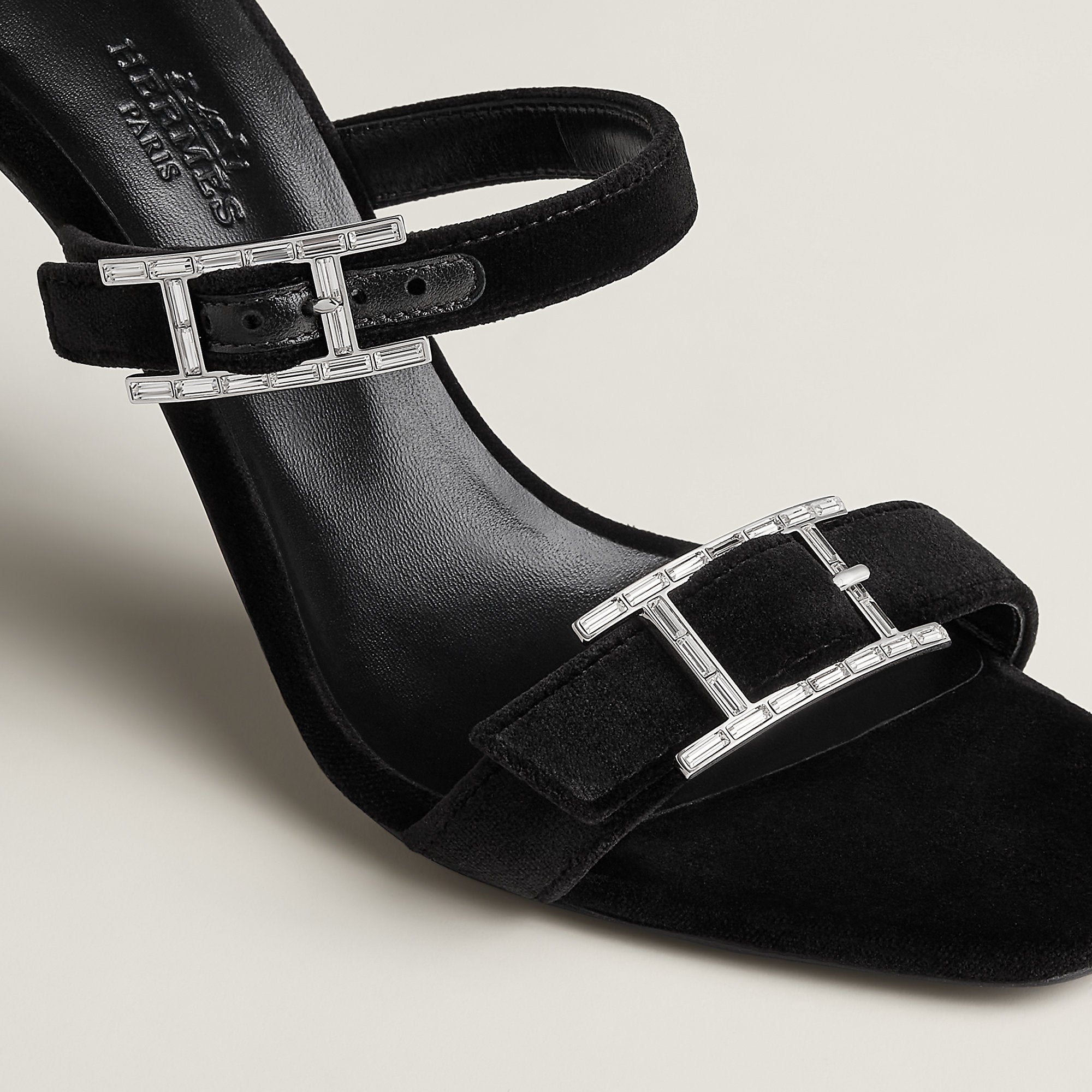 Hermes Liv 90 Sandal Noir