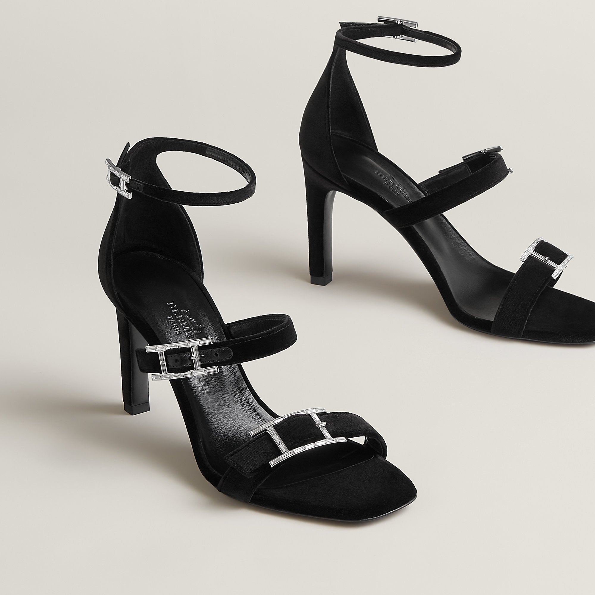 Hermes Liv 90 Sandal Noir