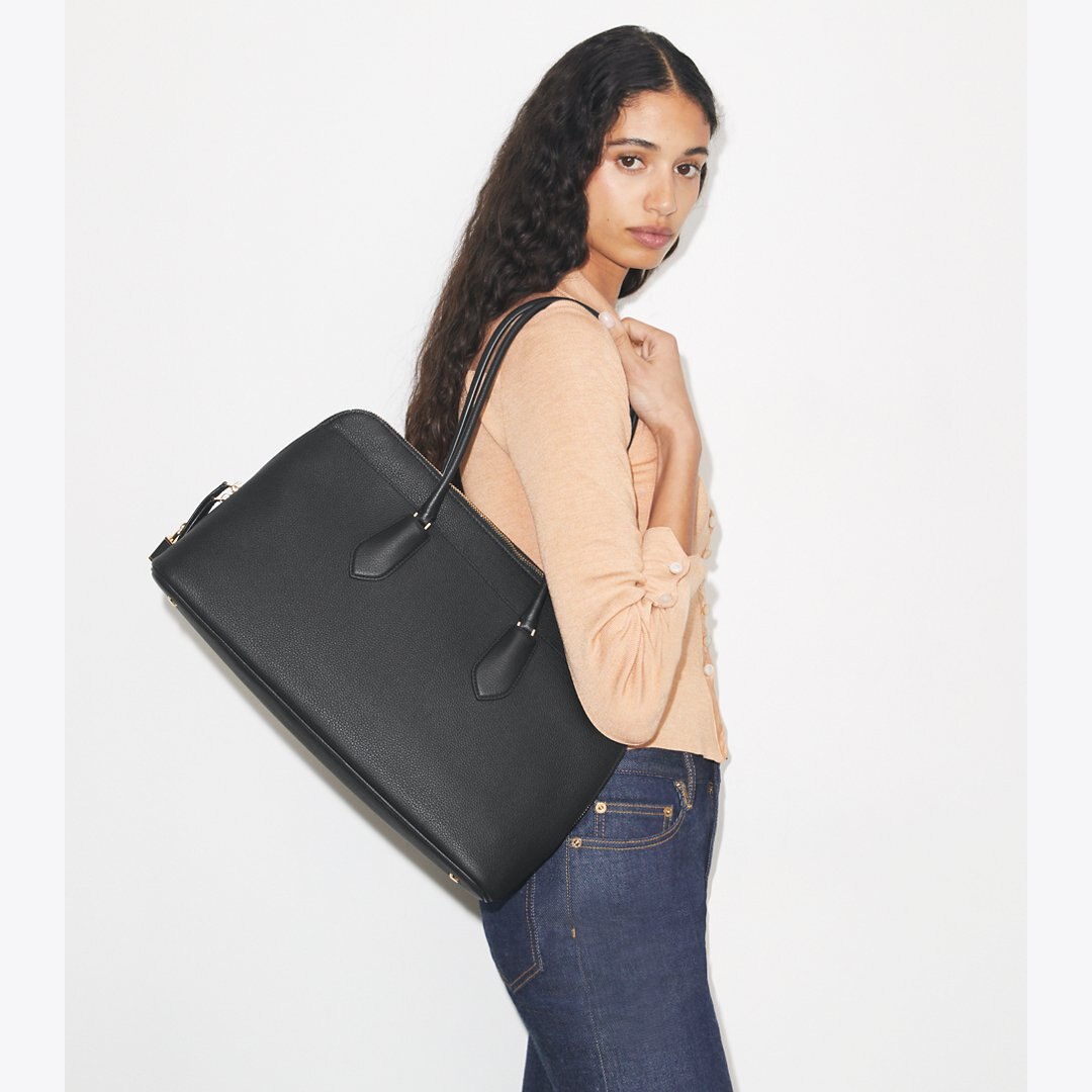 Tory Burch Lock Satchel Black