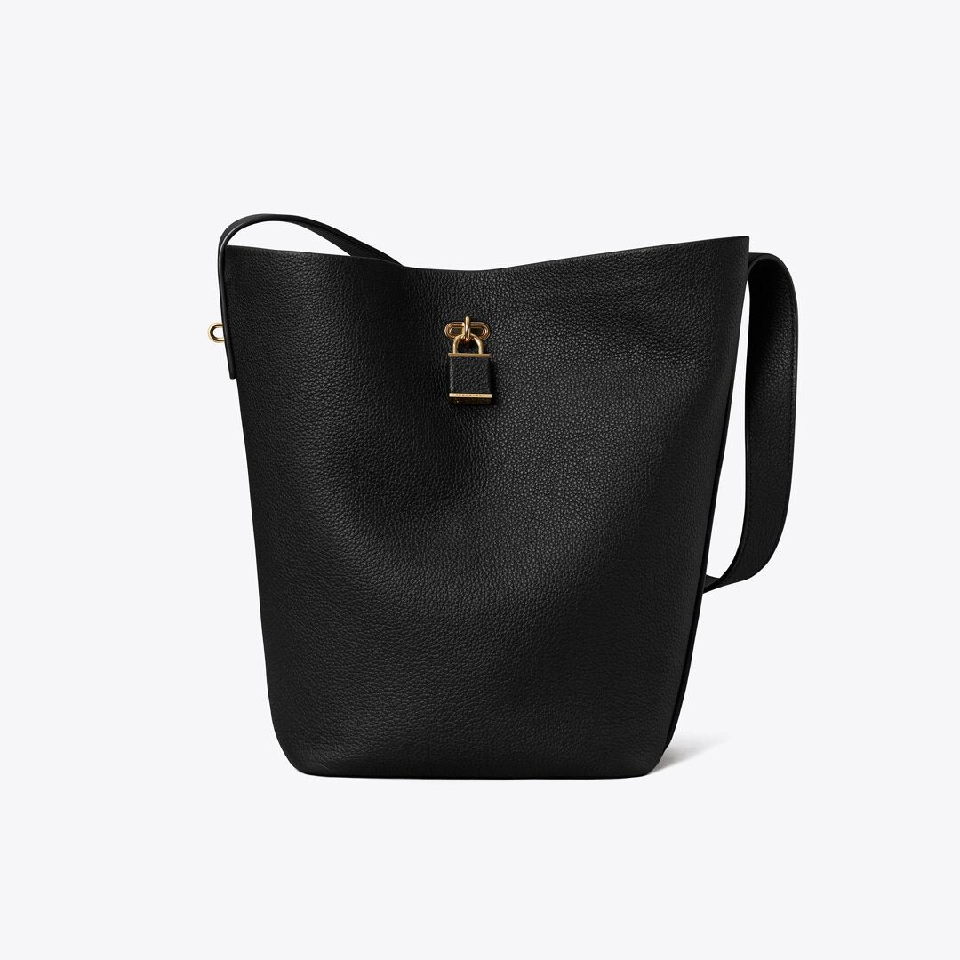 Tory Burch Lock Slim Bucket Bag Black
