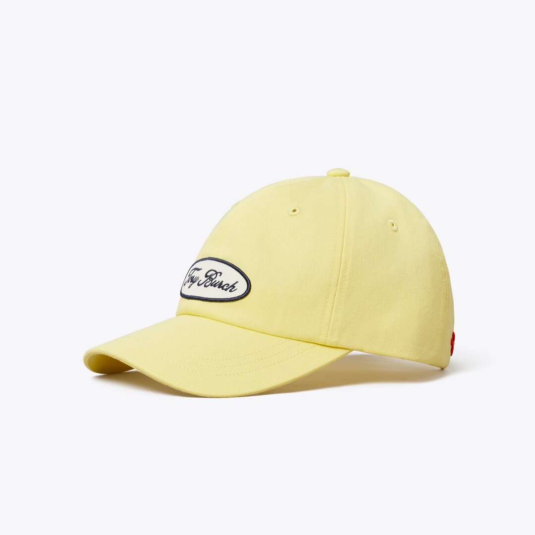 Tory Burch Logo Patch Baseball Cap Yellow Sky