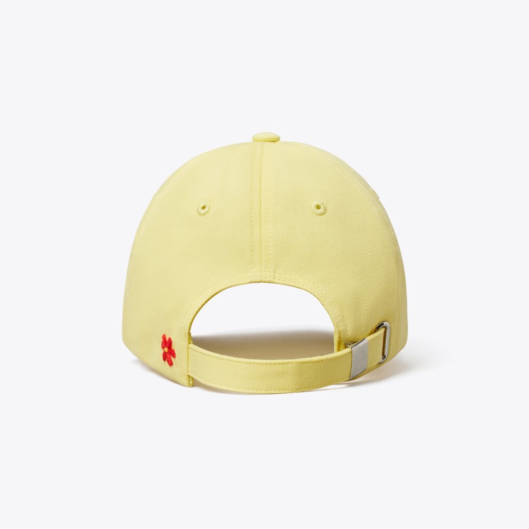 Tory Burch Logo Patch Baseball Cap Yellow Sky