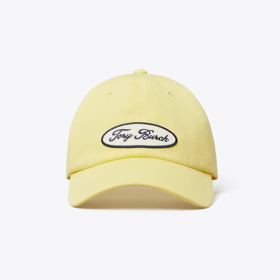 Tory Burch Logo Patch Baseball Cap Yellow Sky