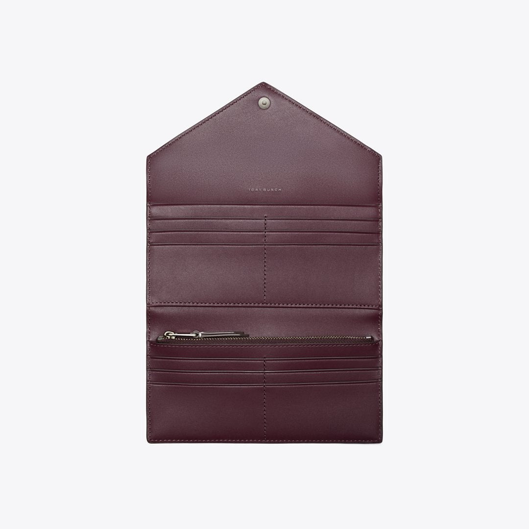 Tory Burch Long Colorblock Envelope Wallet Soft Custard Multi