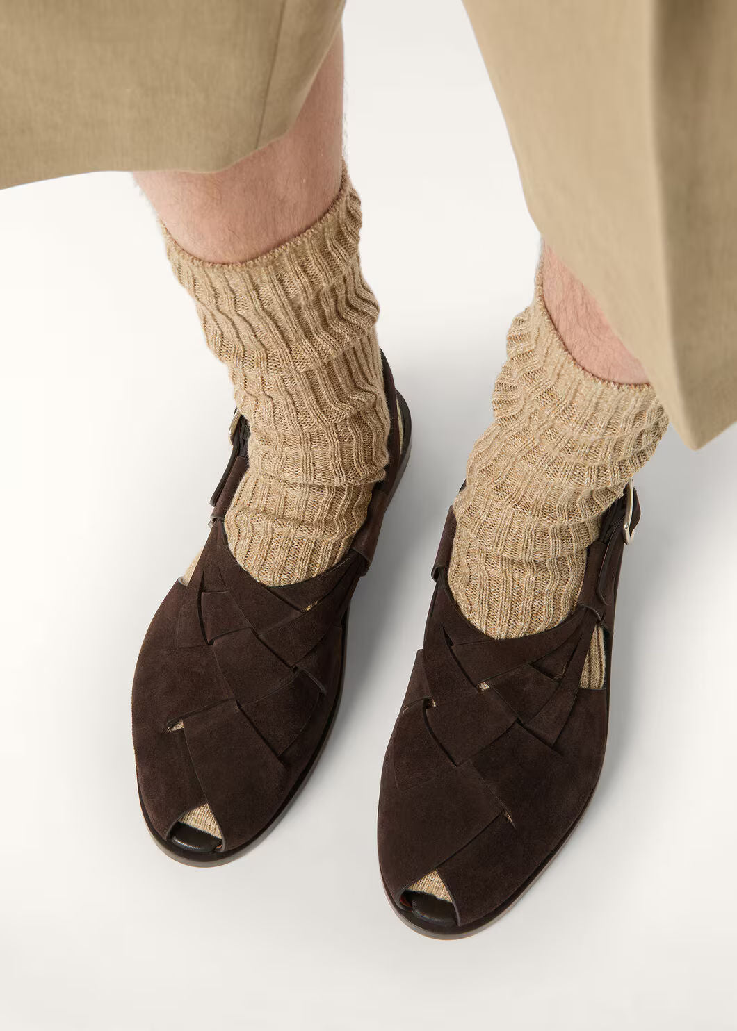 LoroPiana Peter Walk Sandal Savana Bark