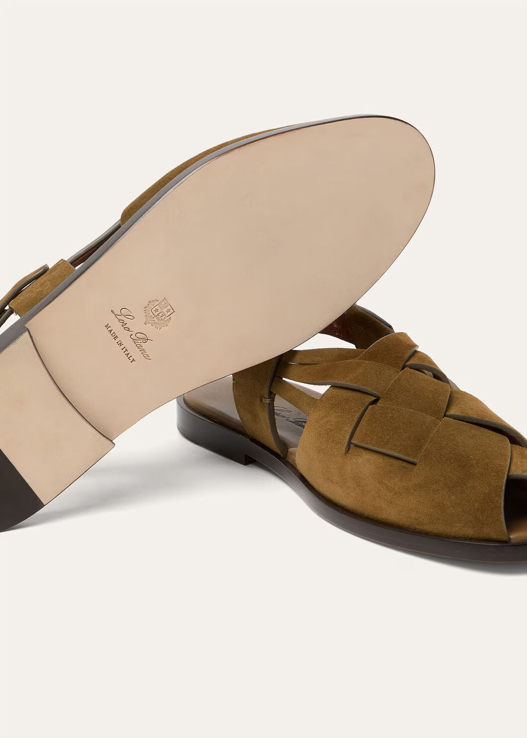 LoroPiana Peter Walk Sandal Black Coffee