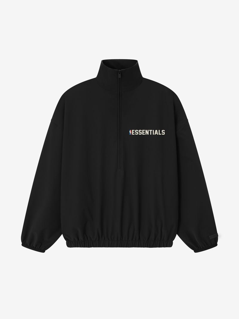 Essentials Nylon Nba 1/2 Zip Track Jacket Black