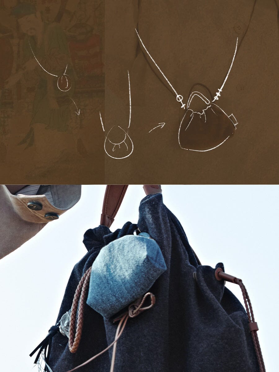 Songmont Lucky Pouch Charm Denim