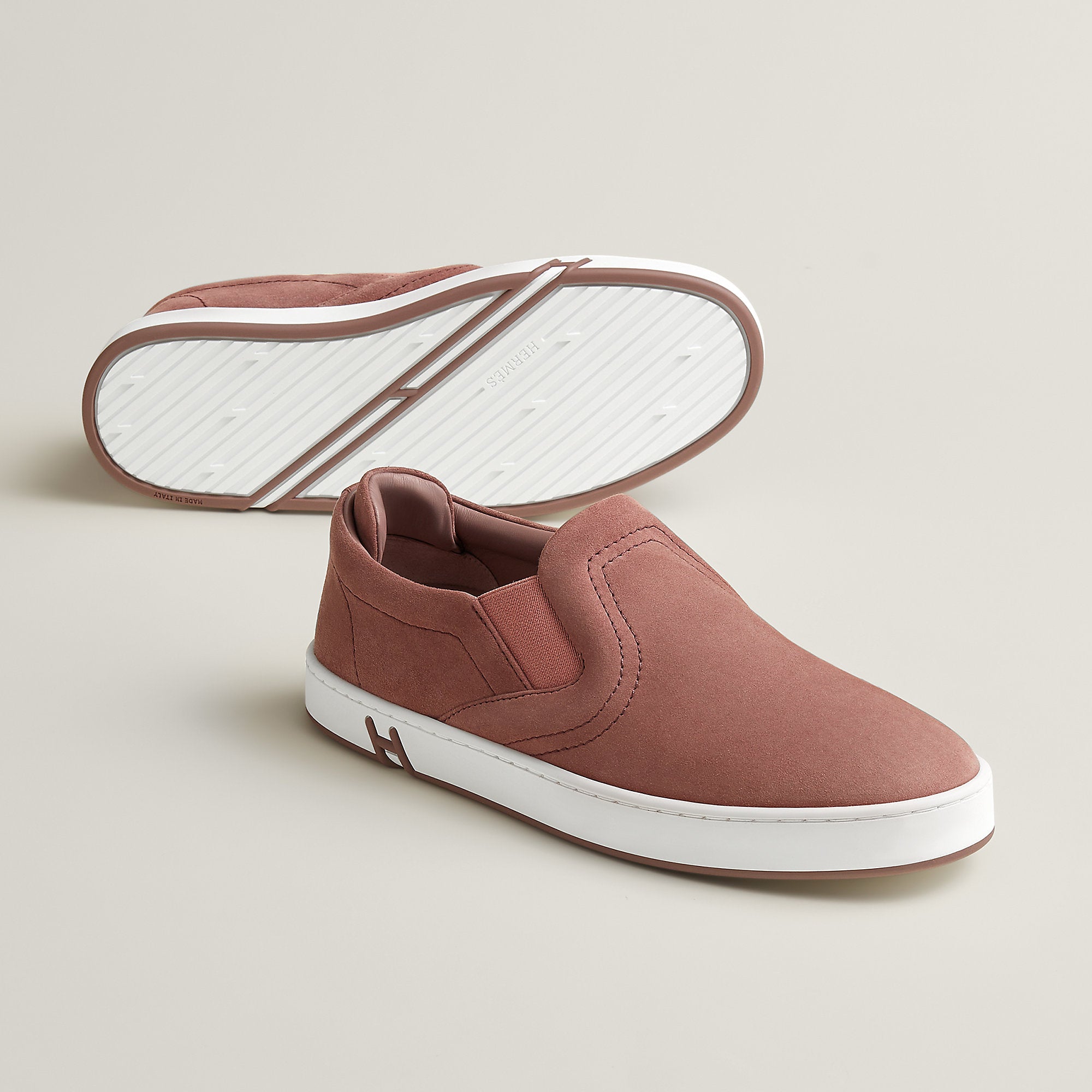 Hermes Lucky Slip On Sneaker Rose Antique