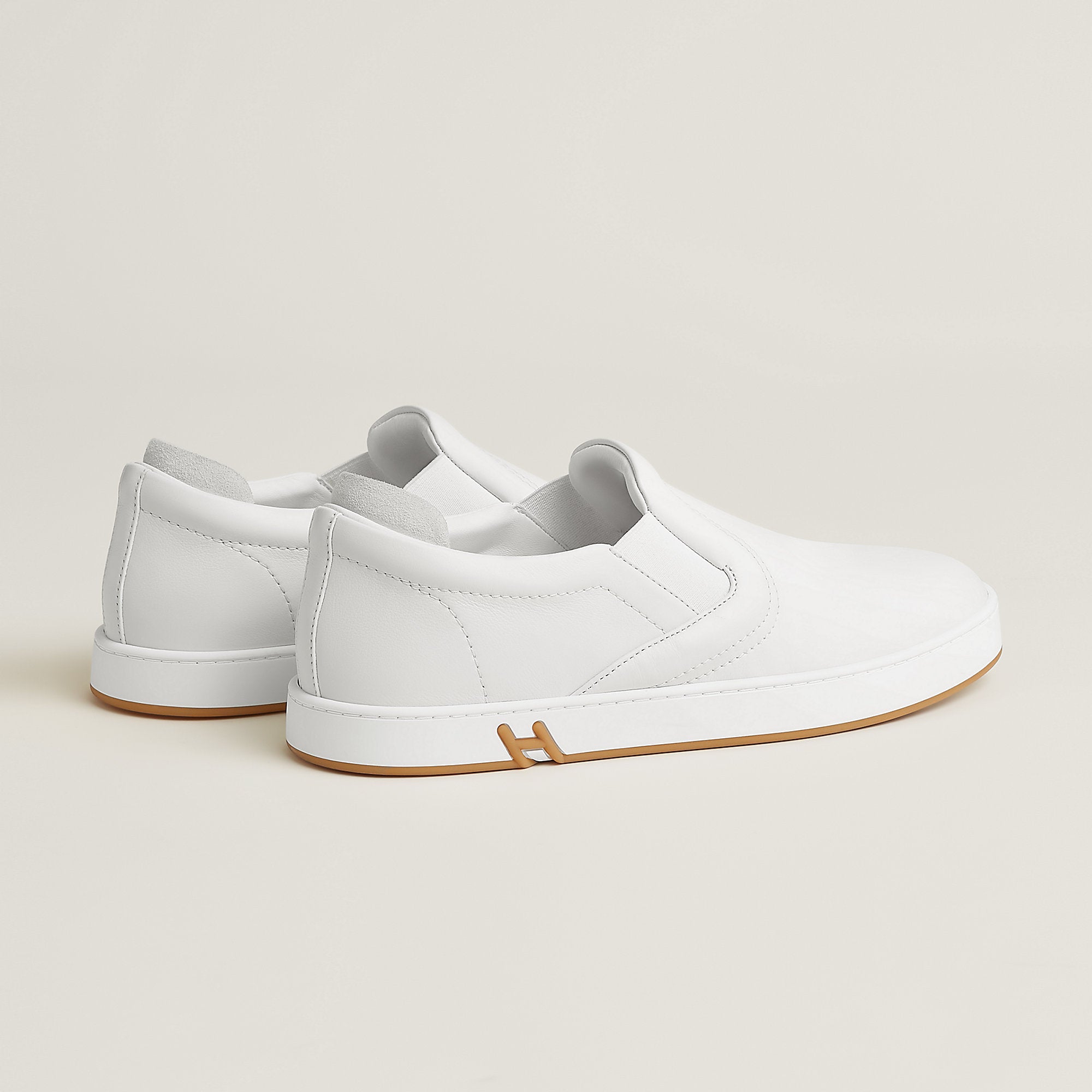 Hermes Lucky Slip On Sneaker Blanc