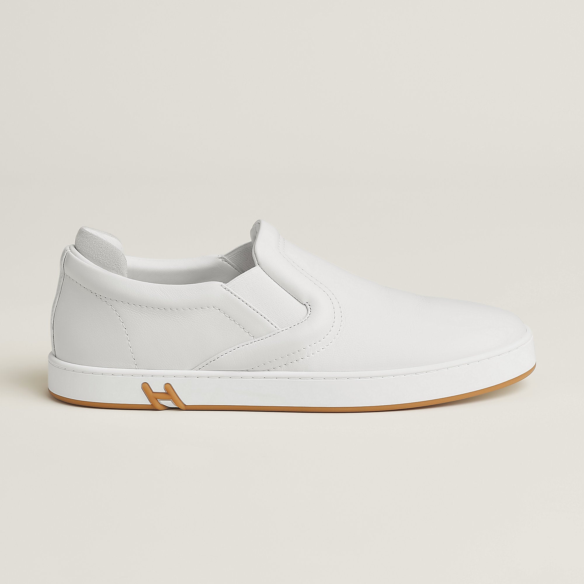 Hermes Lucky Slip On Sneaker Blanc