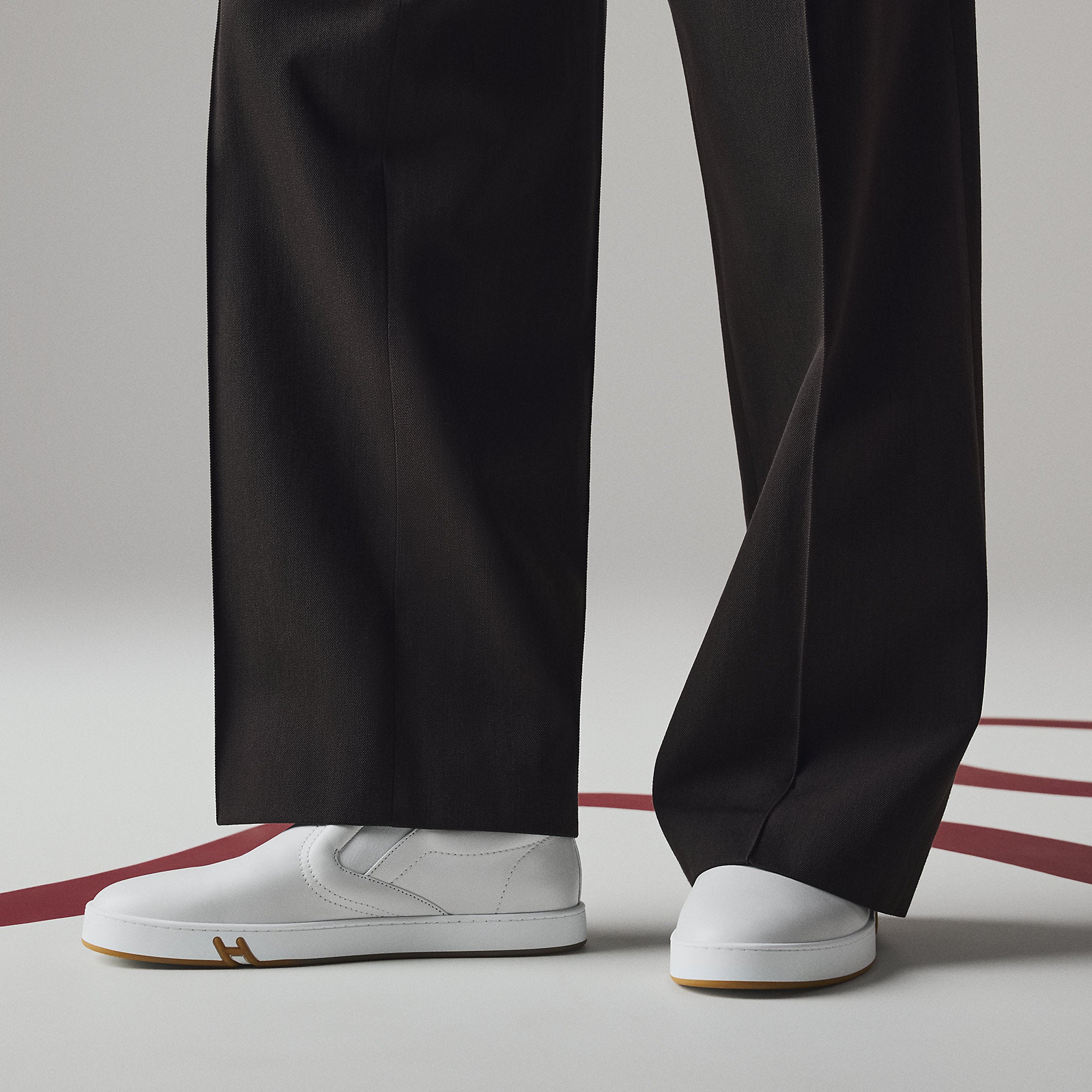 Hermes Lucky Slip On Sneaker Blanc