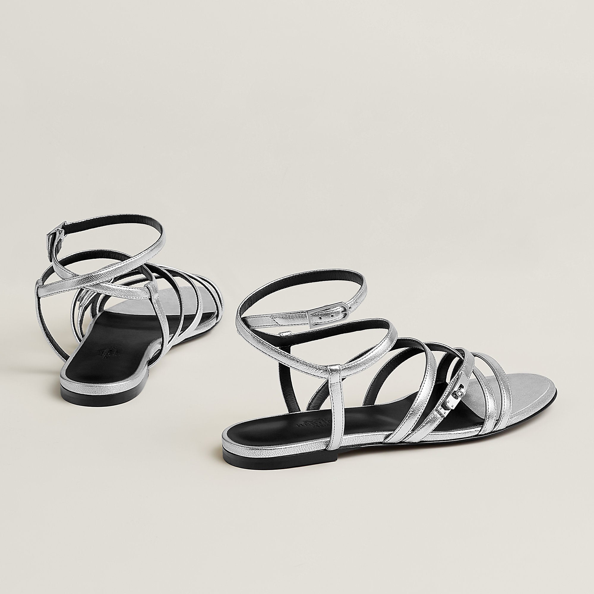 Hermes Lullaby Sandal Gris Argent