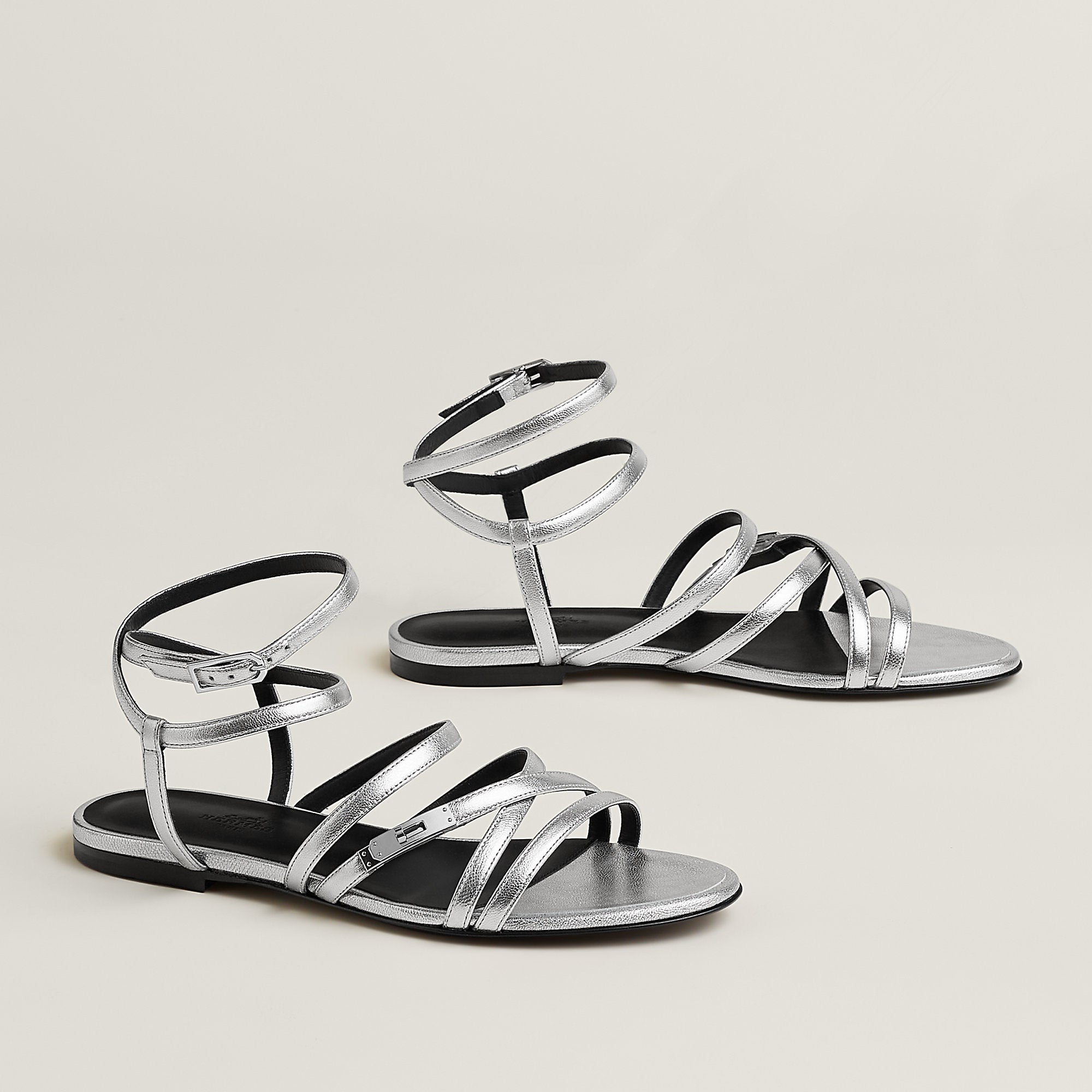 Hermes Lullaby Sandal Gris Argent