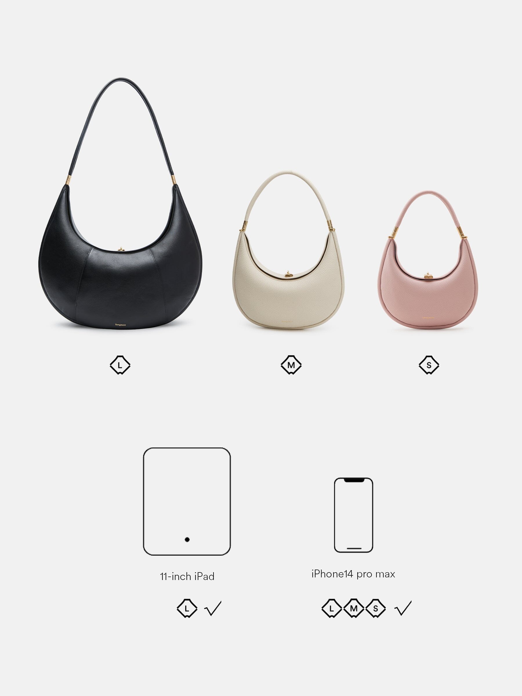 Songmont Luna Bag (Silver-Tone Hardware) Onyx