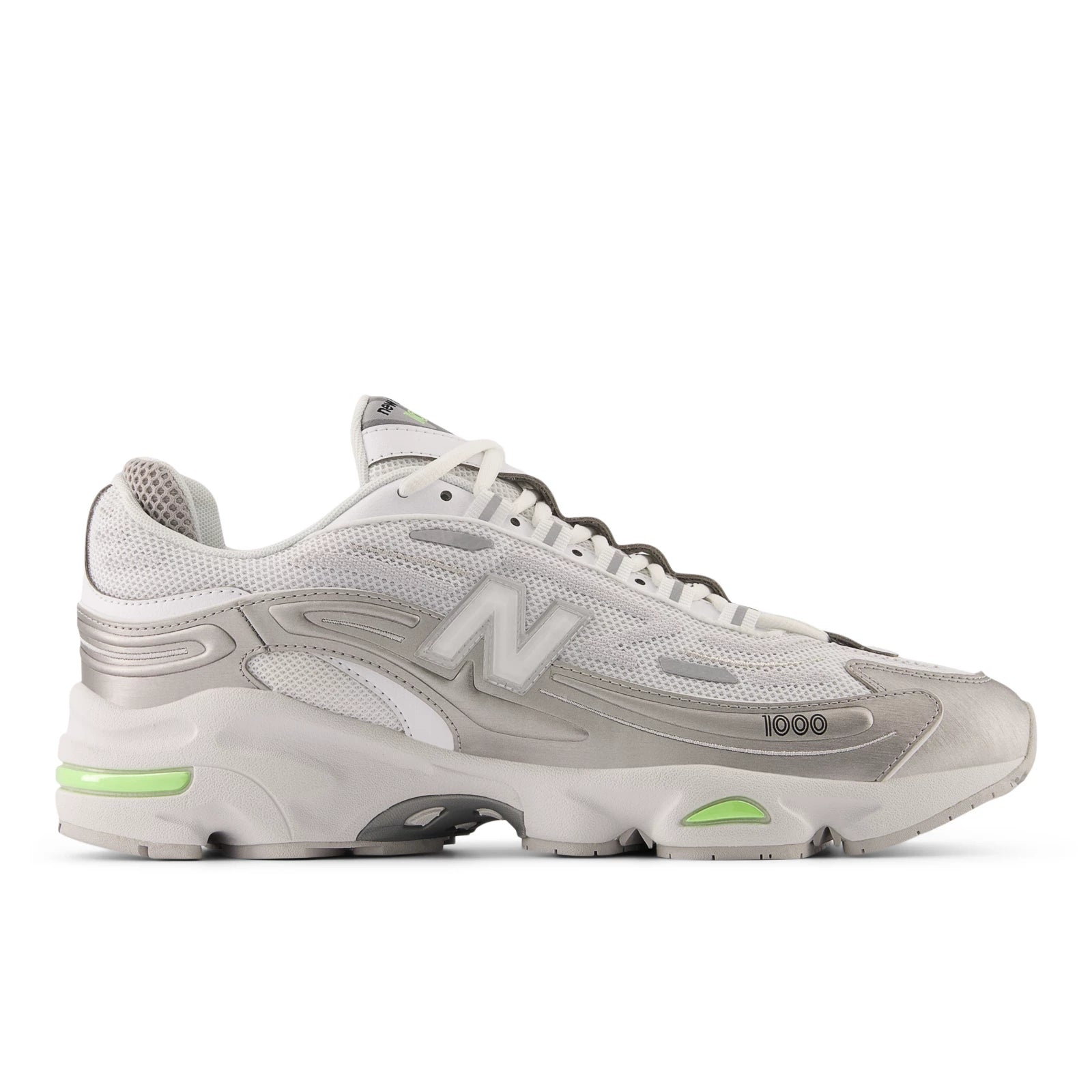 New Balance 1000D White With Silver Metallic And Mint Flash White With Silver Metallic And Mint Flash