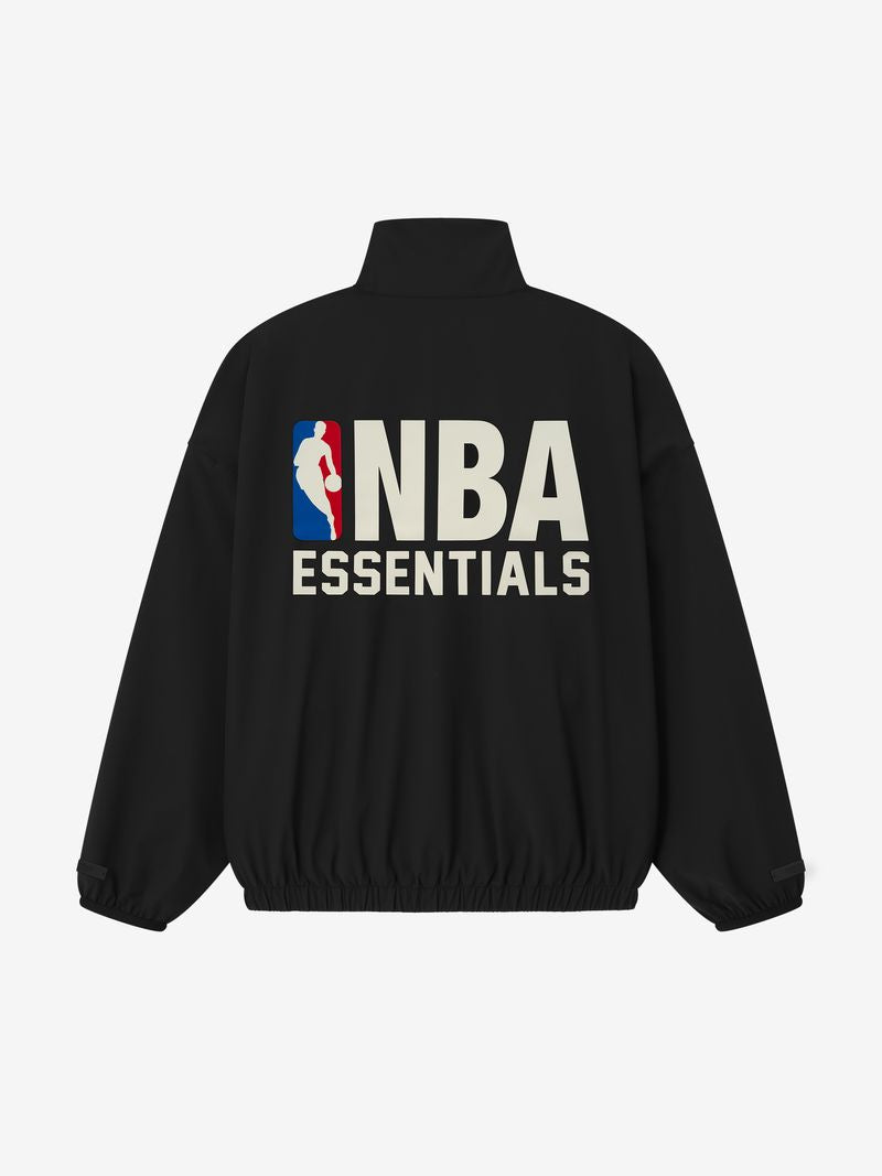 Essentials Nylon Nba 1/2 Zip Track Jacket Black