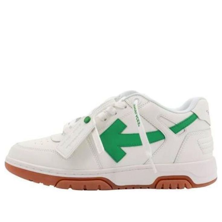 OFF-WHITE Out Of Office OOO Low Tops White Bright Green Brick Red