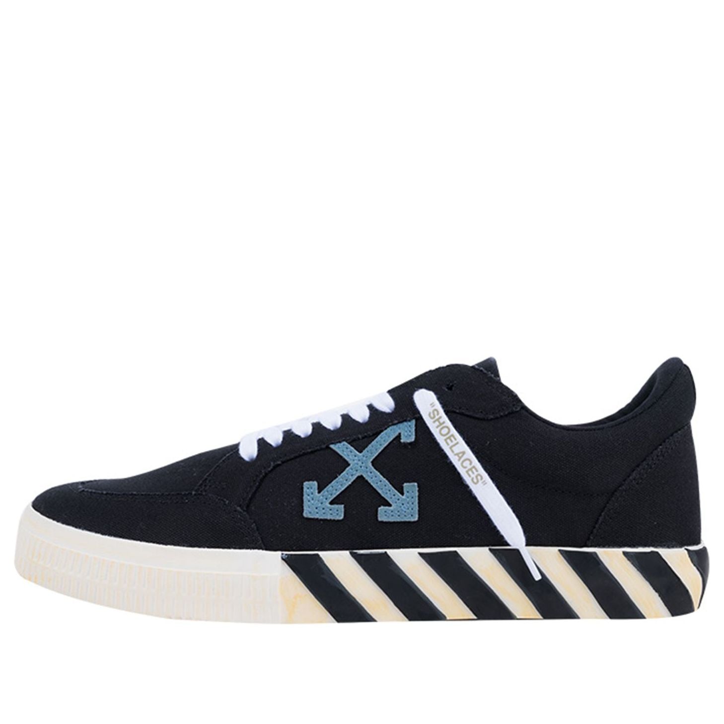 OFF-WHITE Vulc Low Black Light Blue Arrow