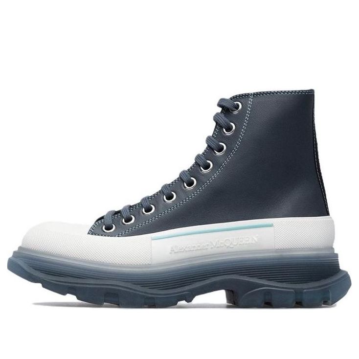 Alexander McQueen Tread Slick Boot Navy White (Women's)