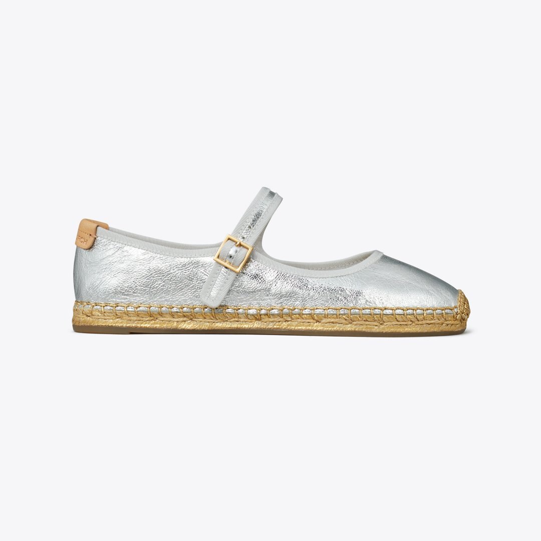Tory Burch Mary Jane Espadrille SILVER / GRAY / NATURAL