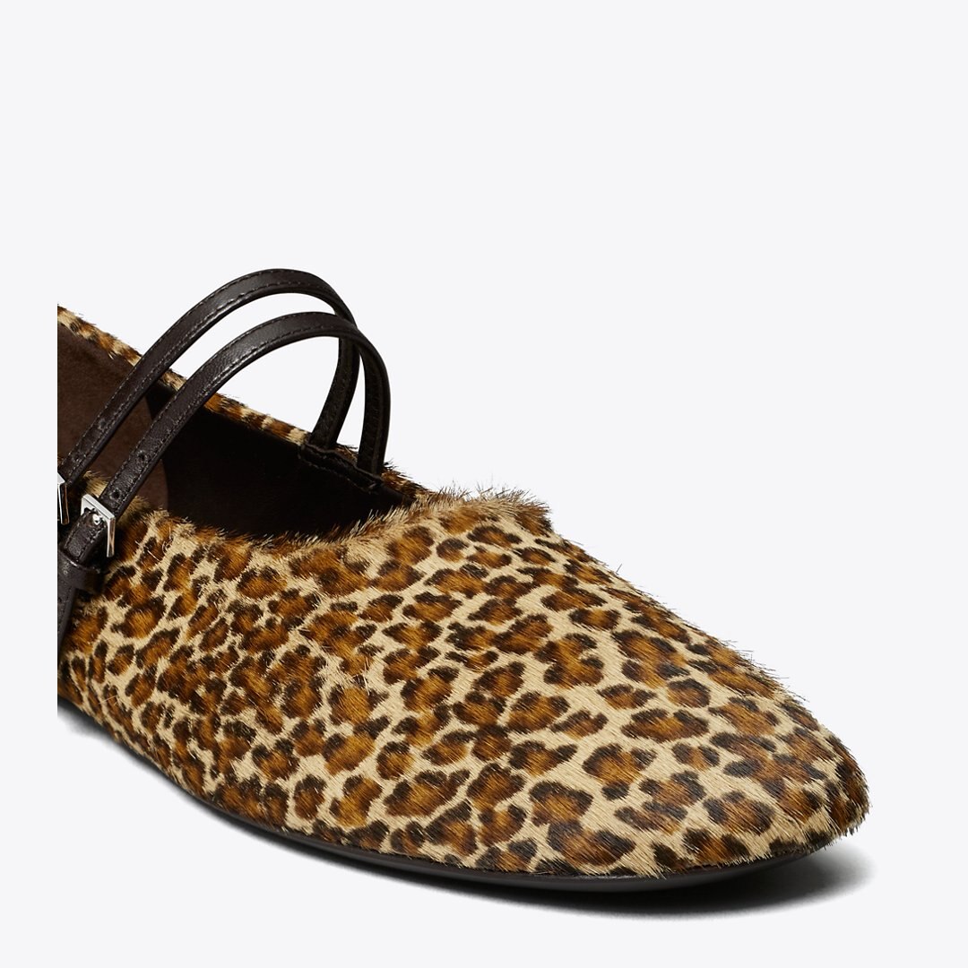Tory Burch Mary Jane Two-Band Ballet LEOPARD MULTI